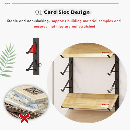 1/ 2/ 3/ 4 Pcs Floor Tile Display Stand, Large 4 8 10 12 Inch Wall-mounted Sample Rack for Retail Stores/ Trade Show/ Supermarket/ Exhibition Hall, Wooden Flooring Storge Shelf(3pc 20.5cm/8in,170cm/67