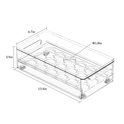 TAYUOO Acrylic Egg Box Transparent 18 and 36 Pack Storage for Refrigerator Kitchen Storage Size: 13.3 * 4.7 * 3.9 inches (1 pack)