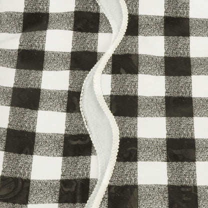 Artisan Flair Black and White Checkered Tablecloth, Flannel, 54 x 72" for Family Dinners or Gatherings