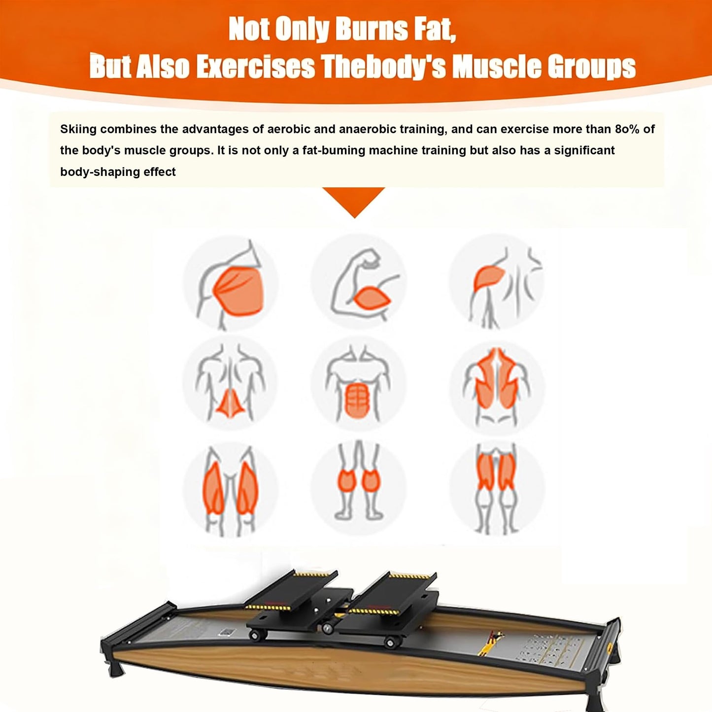 DIUNAOZI New Ski Trainer, Ski Simulator Machine for Full Body,3D Cross Trainer, Strength and Balance Training Tool Set, Noiseless Ski Exercise Machine for Skiing Beginners, Home Use