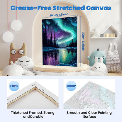 KYOQFVN 2 Pack Paint by Numbers Kit for Adults - Acrylic Easy Framed Canvas Arts and Crafts 8x12inch