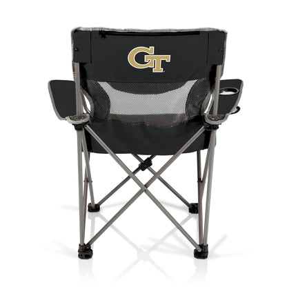 Picnic TIME NCAA Georgia Tech Yellow Jackets Campsite Camping Chair, Picnic Chair, Outdoor Folding Chair with Carry Bag, Beach Chair, (Black with Gray Accents), 23 x 18 x 36