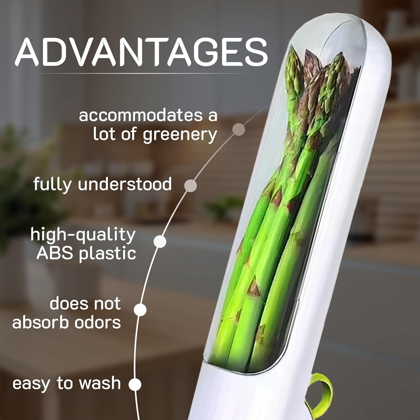 Herb Saver Pod for Refrigerator - 2 Pack Fresh Herb Keeper for Cilantro, Mint & Asparagus - Space-Saving Storage