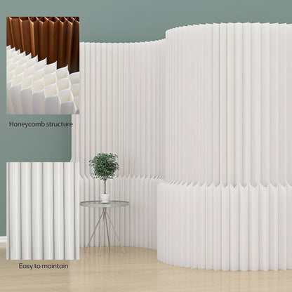 Foldable Room Divider Panel, Honeycomb Structure, Lightweight, Freestanding Privacy Screen for Office, Home, Studio, Temporary Wall Divider for Space Separation (118x10x71in)