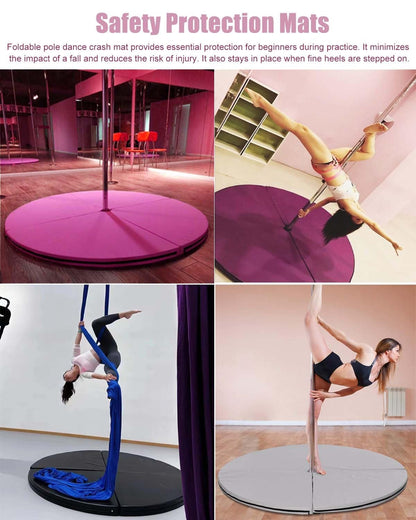 Portable Crash Mat for Pole Dance & Aerial Arts, 1"/2" Thick Yoga Safety Pad, 55"x2" Red Collapsible Tumbling Mat, Ideal for Lyra Hoop, Gymnastics & Dance.