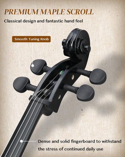 Ktaxon Electric Cello 4/4 Full Size Silent Cello with Portable Bag, Stereo Headphones, Premium Cable & Rosin, Professional Bow and Bridge for Adult Beginner(S Style)