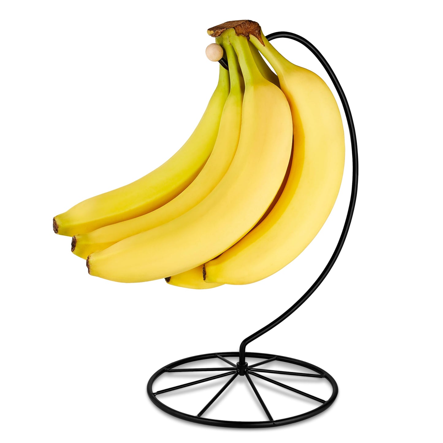 Homeries Banana Holder Modern Rack Hanger Tree Stand Hook for Kitchen Countertop. Satin Nickel Banana Holder Keeper Stand (Matt Black)