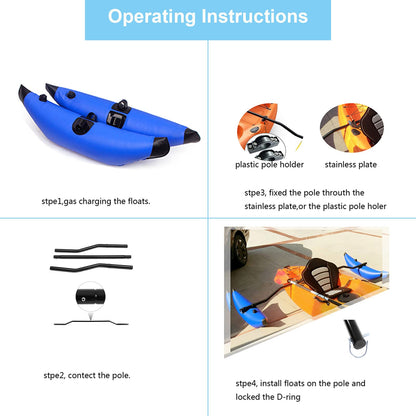 Kayak Outrigger Stabilizer , Portable PVC Higher Stability Kayak Outrigger Kit , Three Colours to Choose Inflatable Kayak Stabilizer , Easy to Install , for Floating Balancing Boat