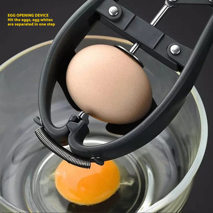 Egg Cracker, Stainless Steel Egg Separator, Professional Handheld Automatic Quick Egg Opener Egg Separator for Kitchen Tools