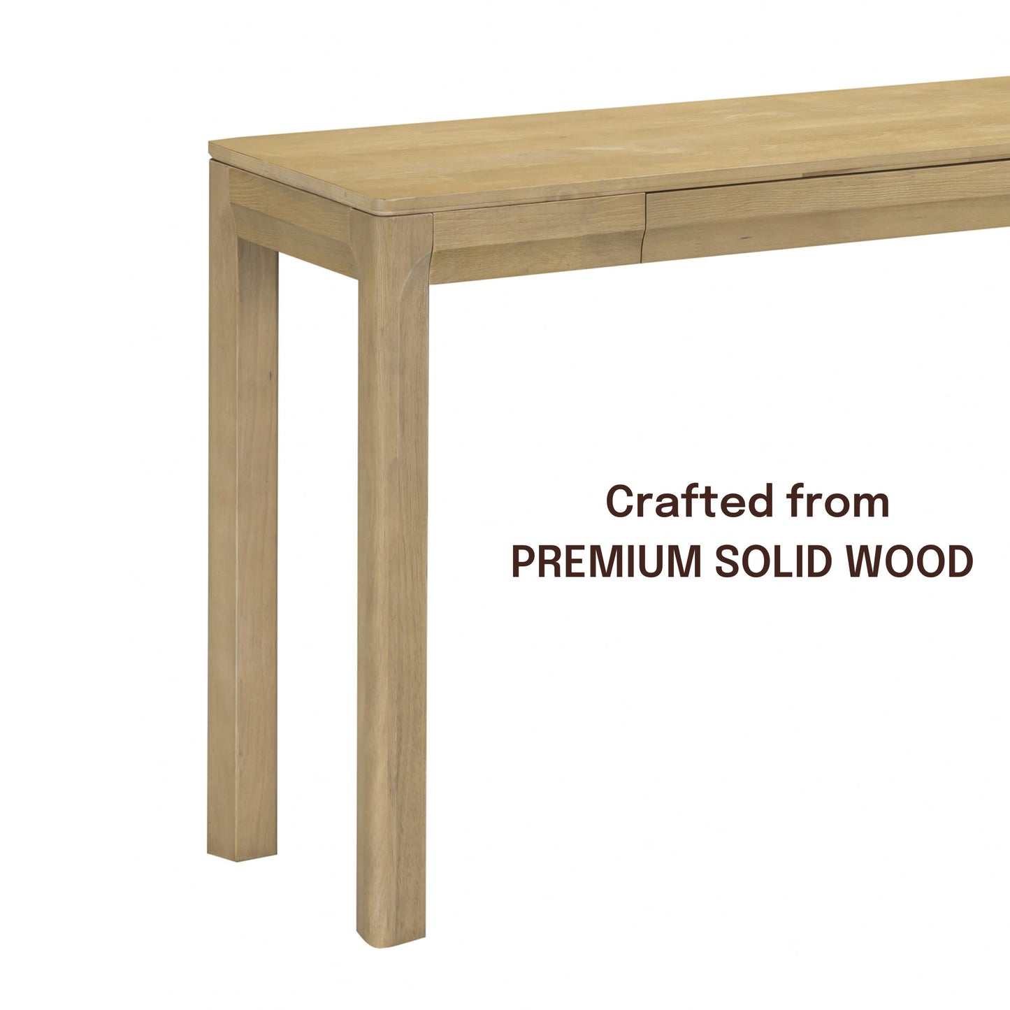 NTC Flow 47-Inch Console Table, Modern Solid Wood Entryway Table with Hidden Drawer, Waterproof & Heat Resistant, Narrow Table for Hallway, Living Room & Foyer, Sand