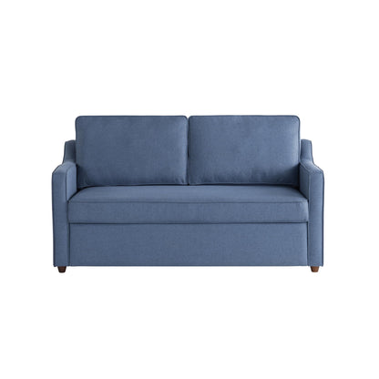 Serta® Corren 68.1" Queen Sized Convertible Sofa, Dream Coil® Comfort, Fingerguard® Pinch Point Protection, Sofa Chenille Fabric, Navy Blue