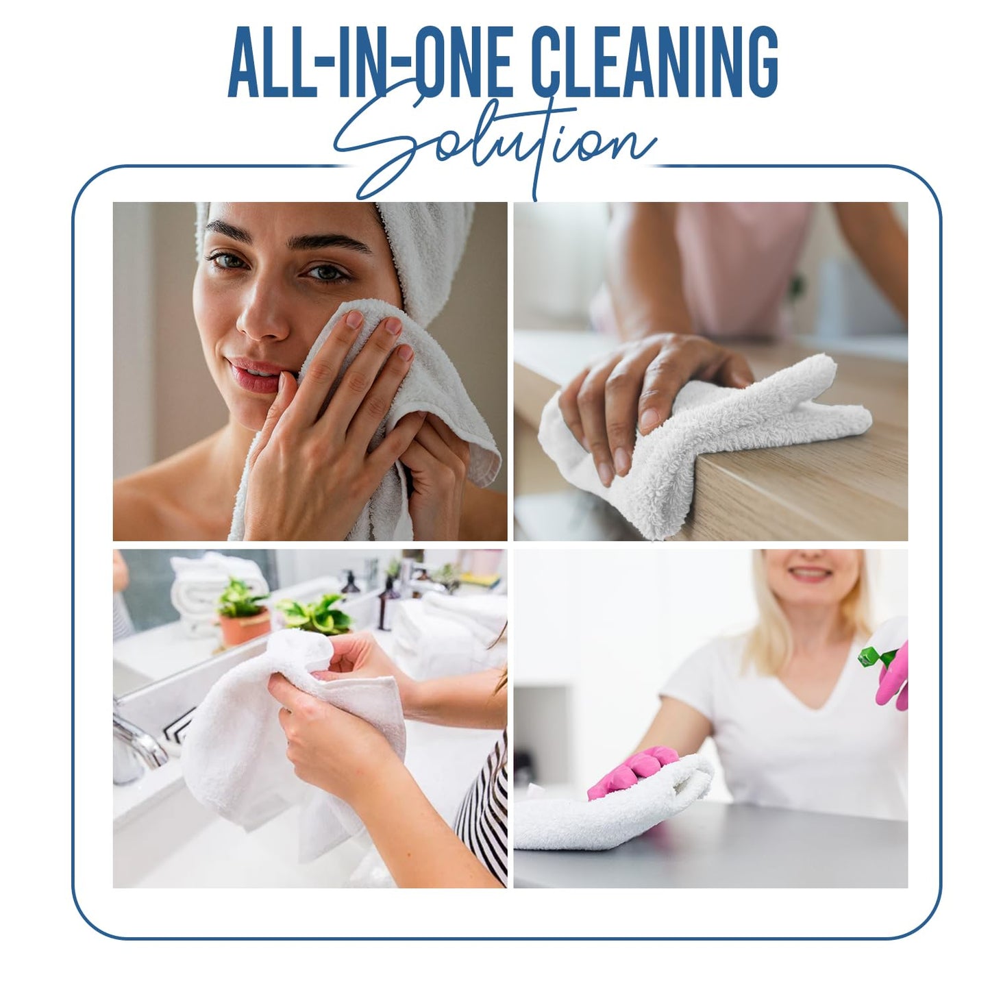 DAN RIVER 24 Pack Wash Cloths for Showering [12x12] - 100% Cotton Washcloths Premium Quality Flannel Face Cloths for Bathroom, Highly Absorbent and Soft Feel Wash Clothes, White
