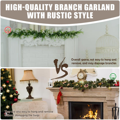 Temfmy Natural Grapevine Garland 6 FT - DIY Crafts Grapevine Vine Twig Wreath Making Supplies for Decors - 2 Pack