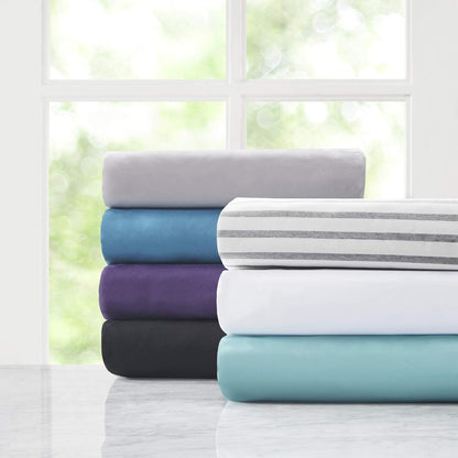 Comfort Spaces King Microfiber Fitted Sheet 14" Deep Pocket, Wrinkle Resistant, Teal Bedding