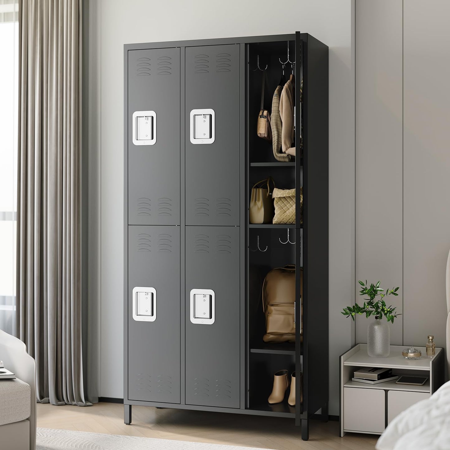 TrailBlaze Metal Lockers for Employees, 6 Doors Steel Metal Locker for School Office Gym Bedroom Home, Industrial Garage Locker Storage Locker, Assembly Required