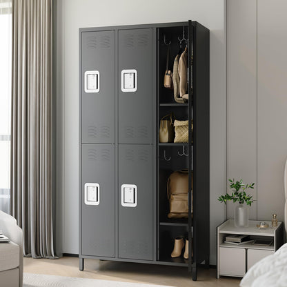 TrailBlaze Metal Lockers for Employees, 6 Doors Steel Metal Locker for School Office Gym Bedroom Home, Industrial Garage Locker Storage Locker, Assembly Required