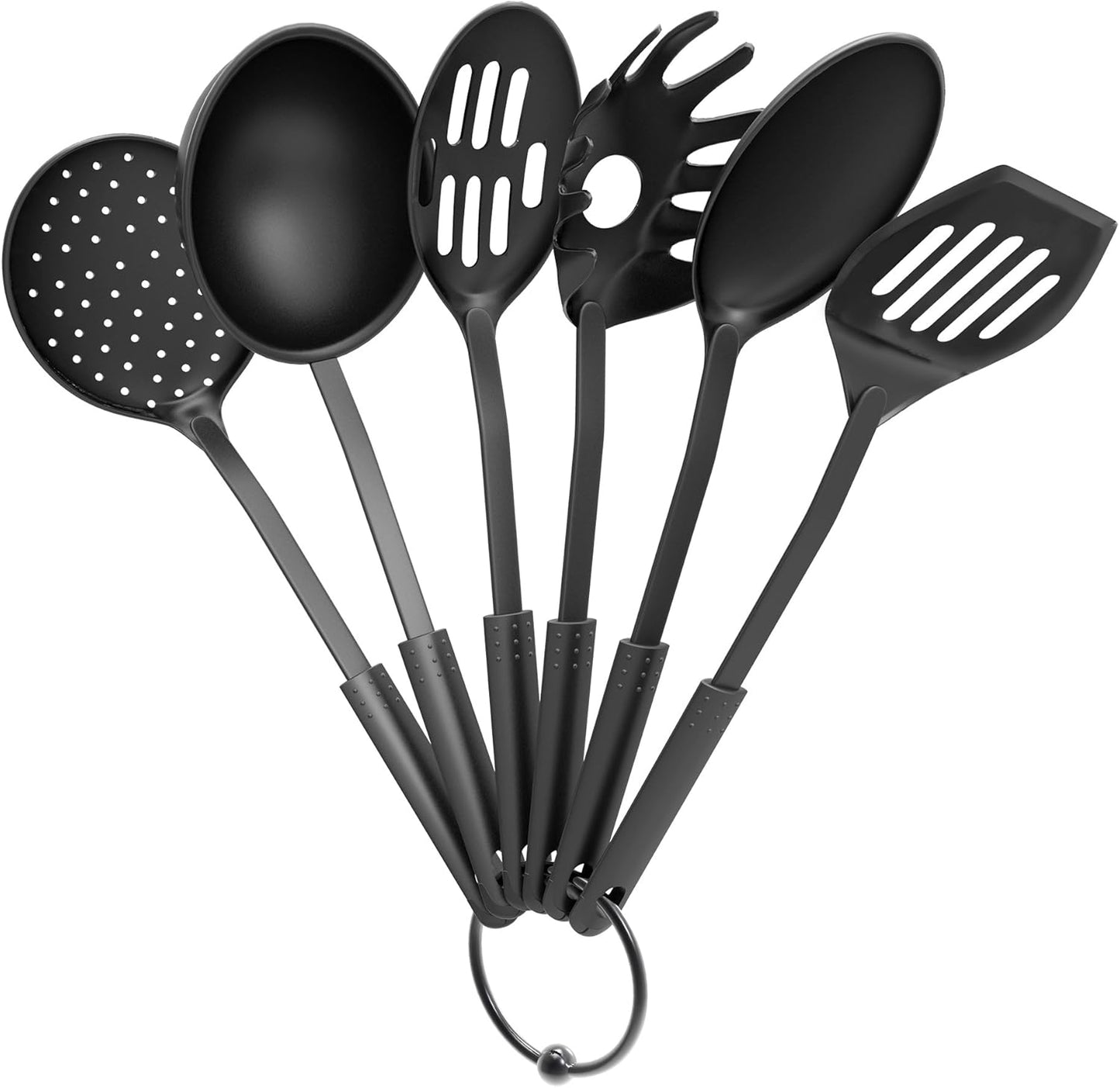 Chef Buddy 6-Piece Kitchen Utensils Set, Essential Plastic Cooking Tools including Spatulas, Spoons, and Gadgets