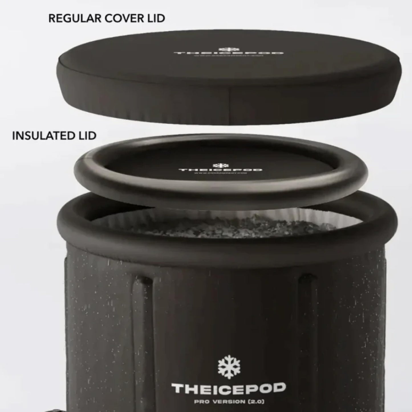 The Pod Company Standard Ice Pod Complete Cold Plunge Bundle – 84-Gallon Portable Ice Bath with 36 XL Ice Trays, Insulated Lid & Cover, Water Jet, Maintenance & Cleaning Kit, Thermometer & Floor Mat