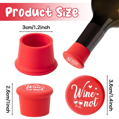 GROBRO7 10Pcs Wine Stoppers Set Funny Live Love Wine Pattern Silicone Bottle Covers Gift for Women, Reusable Beverage Corks Strong Sealing Liquor Accessories for Outdoor Picnic Barbecues Party Bars