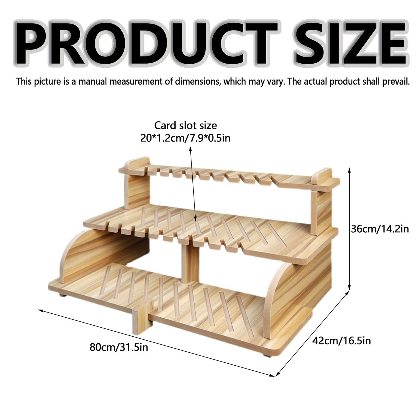 Floor Tile Sample Rack,Wooden Display Shelf for Floor Tiles - Long Strip Marble Sample Rack & Slab Organizer for Retail Stores, Trade Shows, Building Materials Storage (80x42 cm)