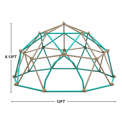Merax 12FT Climbing Dome, Outdoor Dome Climber for Kids 3-10 Supporting 1000 lbs, Easy Assembly Playground Jungle Gym Backyard Play Equipment (12FT Blue Climbing Dome)