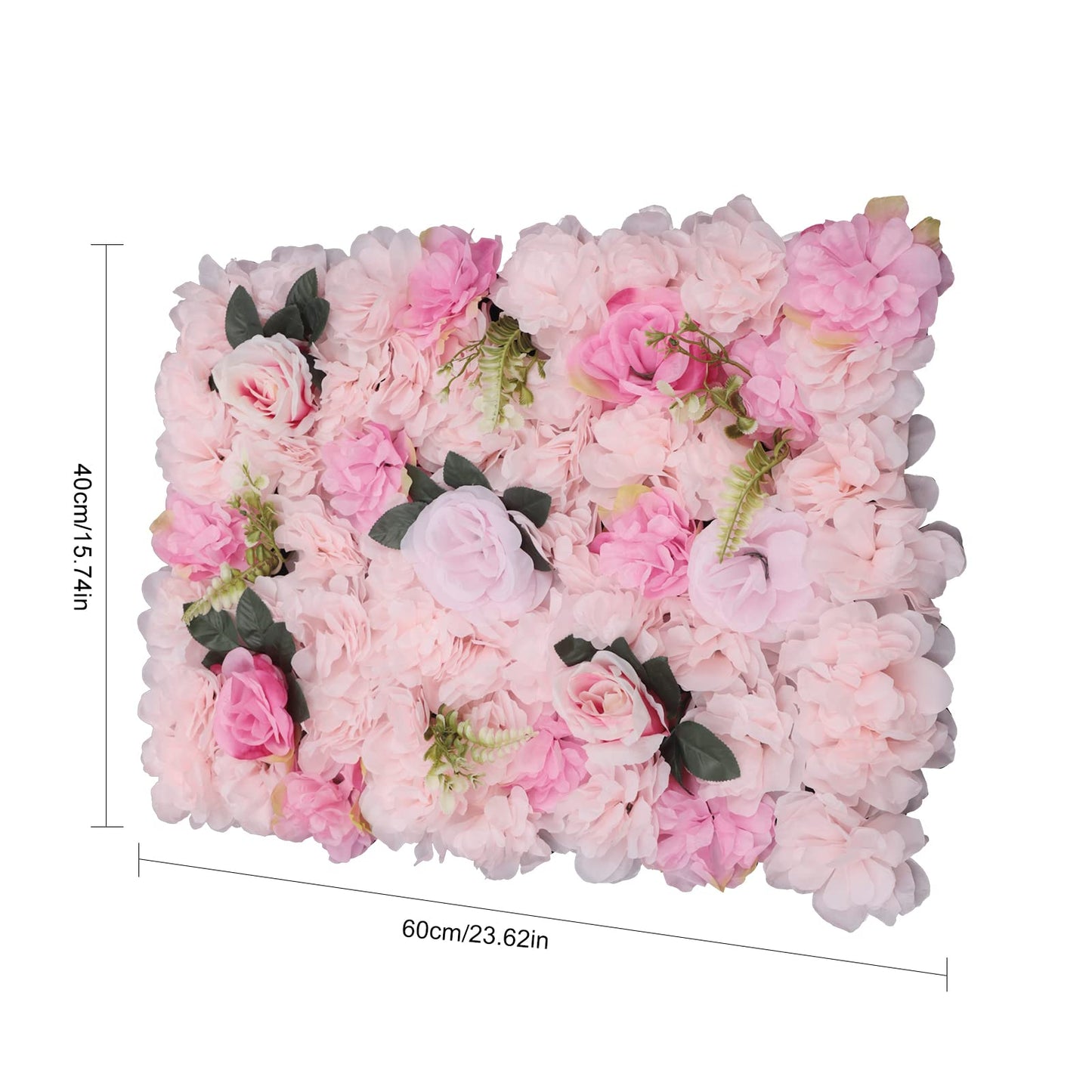 12pcs Silk Flower Wall Panel 60x40cm - Perfect for Indoor/Outdoor Wedding, Party Decor, Floral Backdrop, Home, Garden Privacy Screen, Artificial Flower Mat Light Pink