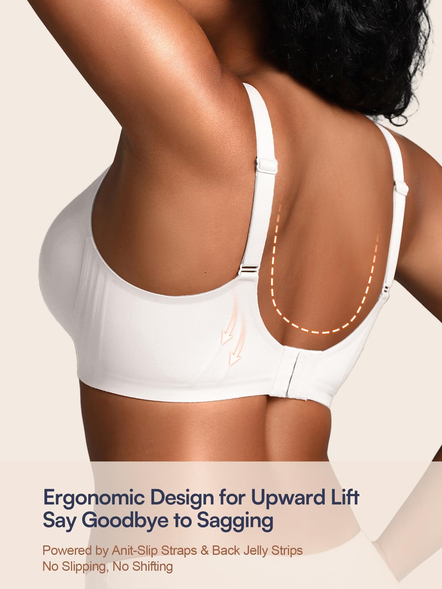 Wireless Jelly Bras for Women No Underwire with Support - S-2XL Seamless Bralettes Everyday Comfort Tshirt Padded Bra