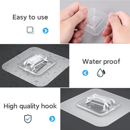 14 Pack Lsnisni Shower Caddy Adhesive Replacement, Waterproof Shower Shelf Adhesive Strips, Strong Adhesive Flat Hooks