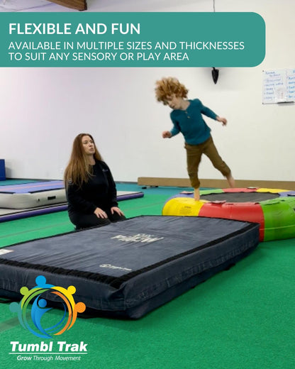 Sensory Crash Mat for Kids – Soft, Cushioned Landing with Low-Density Foam and Washable Denim Cover – Ideal for Sensory Rooms and Therapy (6FT X 8FT X 12IN)