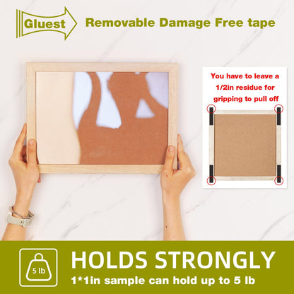Double Sided Tape Heavy Duty, 1IN x 16.5FT Removable Mounting Tape, No Damage Wall Tape Damage Free Picture Hanging Strips, Strong Adhesive Strips Foam Tape for Poster Art Craft Home Office Decor