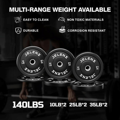 JELENS Smith Machine for Home Gym, Multi-Function M12 Power Cage, Squat Rack with Smith Bar and More Attachment (Black, 140LB Black Weights Package)