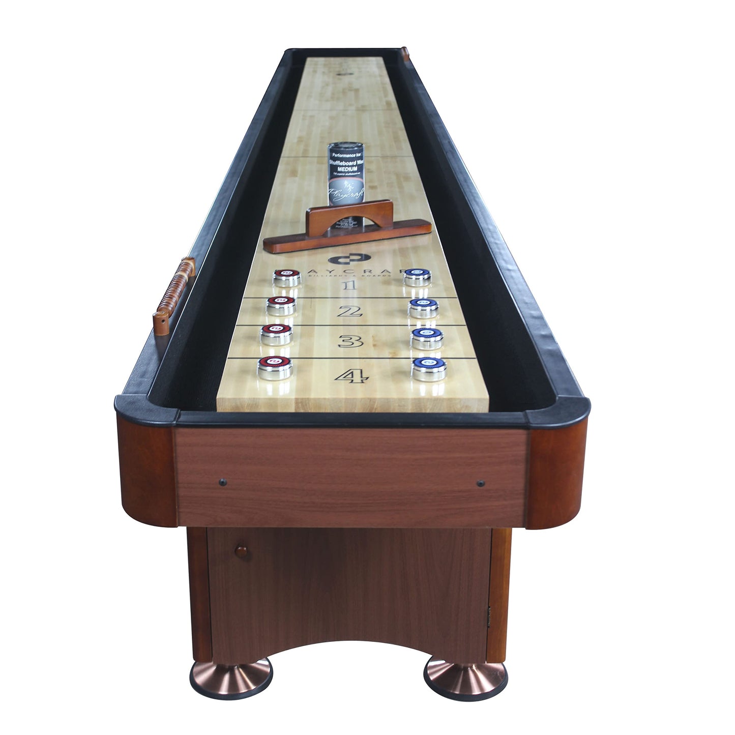 Playcraft Woodbridge Cherry 16' 2 Piece Construction Shuffleboard Table
