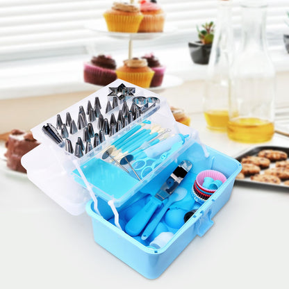 YCHLonlive 13 Inch Cake Decorating Storage Case, Suitable for Storing Baking Supplies (NOT INCLUDED), Blue