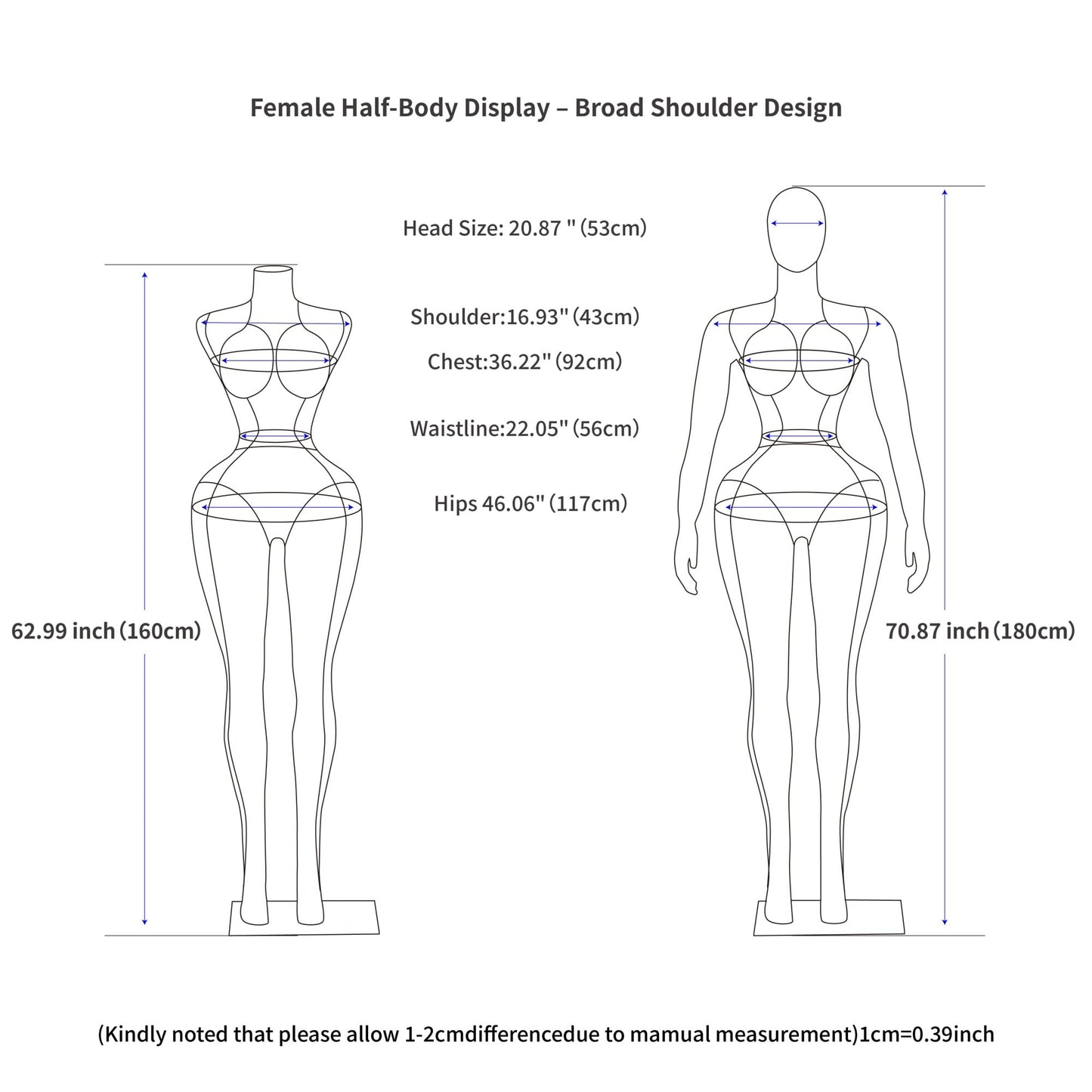 Jxjarnet Luxury Gold Electroplated Female Mannequin, High-End Hourglass Curvy Dress Form with Ultra-Thin Waist & Large Hips, Posable Full Body Display for Boutique(Crossed-No Head,Both Hips)