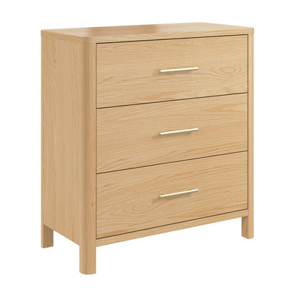 Bush Home Vera 3 Drawer Dresser, Bedroom Storage Furniture, Vera Collection, Natural White Oak