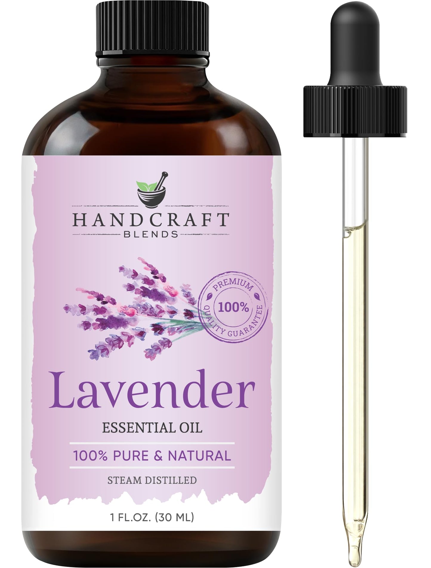 Handcraft Blends Lavender Essential Oil – Huge 4 Fl Oz – 100% Pure and Natural – Premium Grade Essential Oil for Diffuser and Aromatherapy, Skin, Massage, Candle and Soap Making Fragrance