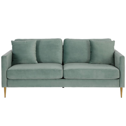 CosmoLiving by Cosmopolitan Highland Sofa Couch with Pillows, Green