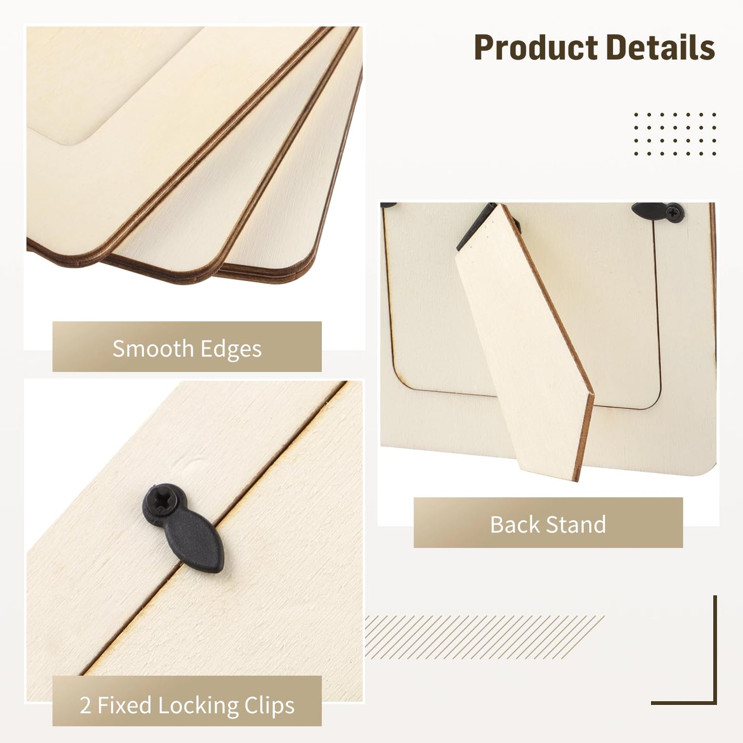 24PCS Unfinished Wooden Craft Frames, 3 x 5 in Wooden Craft Frames, Picture Frames to Decorate，Paintable Picture Frames for DIY Projects, School Crafts, and Home Decorations
