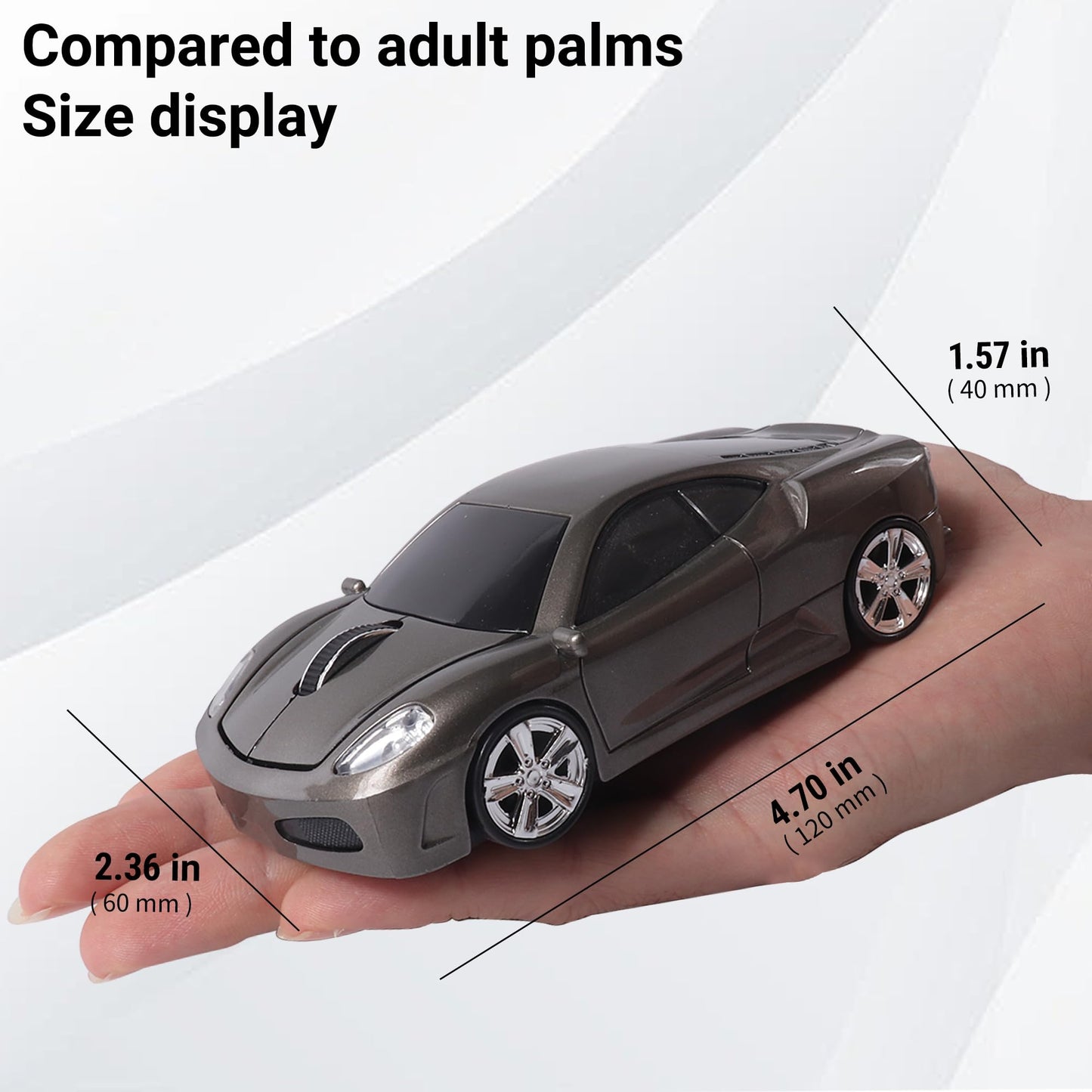 elec Space Wireless Mouse, 2.4GHz Cool Sport Car Shape Computer Mouse 1600 DPI Optical Cordless Mice with USB Receiver for PC Laptop Computer Notebook (Red)