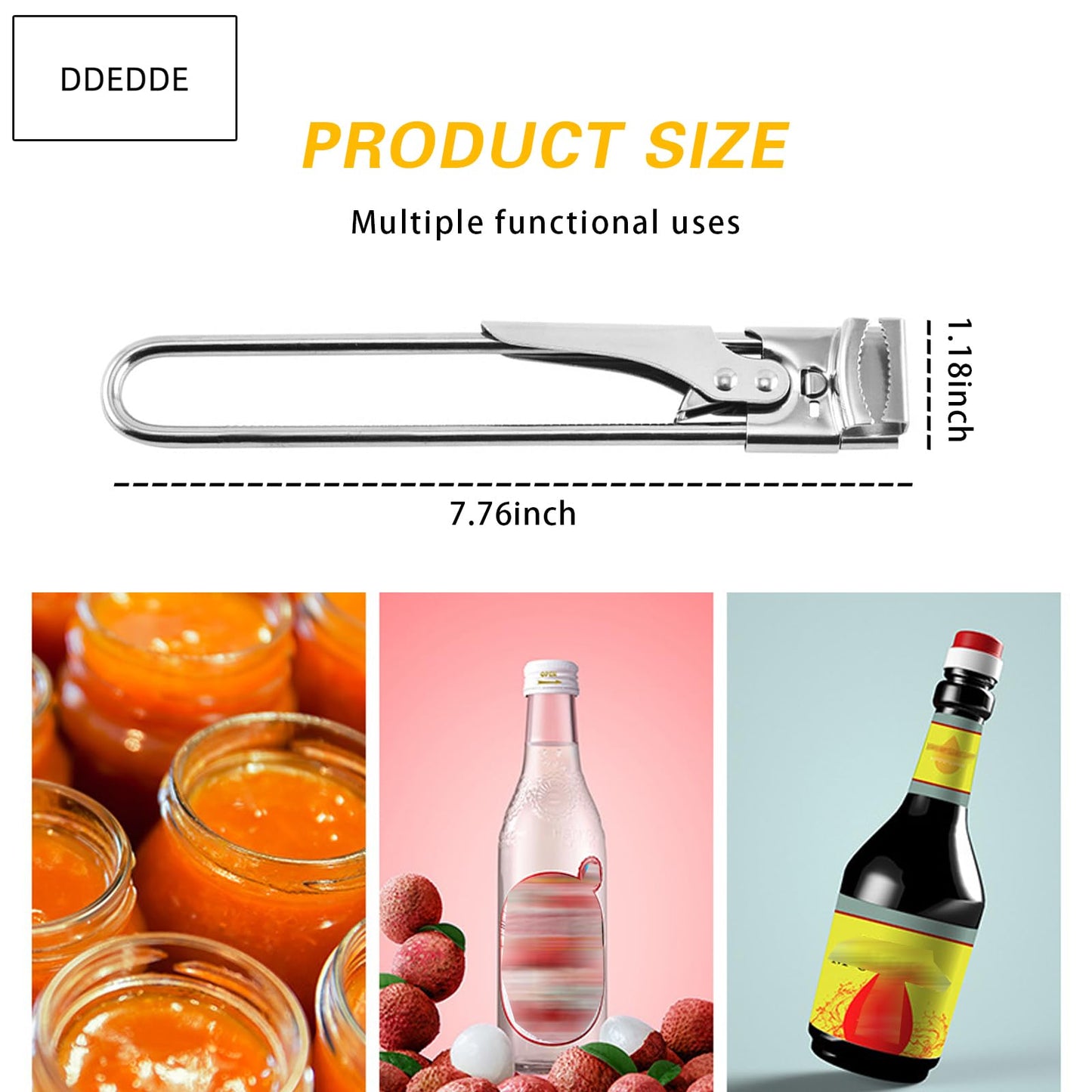 2-Pack Rotating Jar Opener - Adjustable Non-Slip Handheld Can Opener, Bottle Cap Lifter & Jar Lid Remover Tool for Seniors, Weak Hands - Ergonomic Kitchen Gadget for Tight Lids, Pickles, Mason Jars