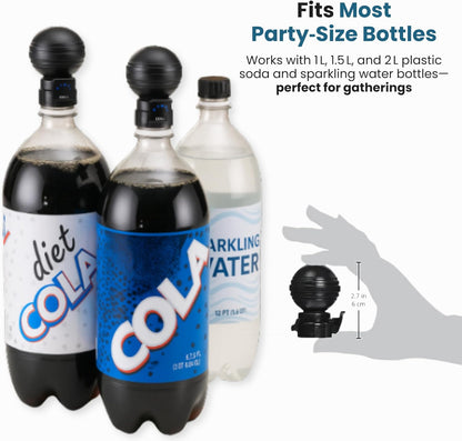 1 2 Jokari Keeper Pump and Pour Soda Bottle Cap Preserves Carbonation with Flip Top Spout for to Liter Plastic Bottles