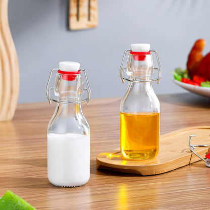 Gifts(24 Pcs,5 oz) EBOOT Flip Top Glass Bottles with Caps Beer Clear Swing Top Glass Vinegar Kombucha Bottles