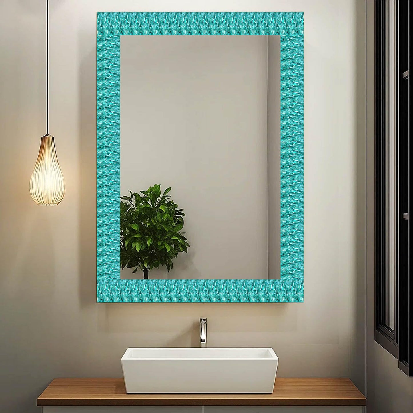IVN Wallpaper Border Peel and Stick Wall Mosaic Glass Decorative Wall Trim Self Adhesive Border for Walls Mirror Frame Accent Strip for Bedroom Kitchen LivingRoom 4x196 Inch