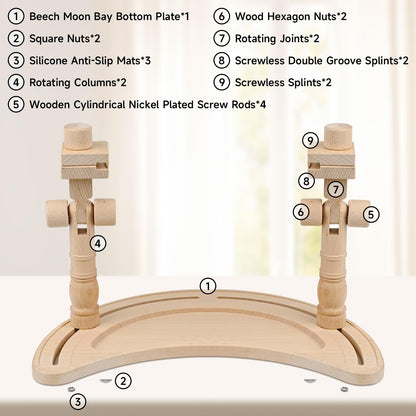 Embroidery Hoop Stand Adjustable - 360°Rotated Embroidery Frame Stand, Cross Stitch Stand, Beech Wood Embroidery Hoop Holder, Embroidery Stands for Hand Work Art Craft