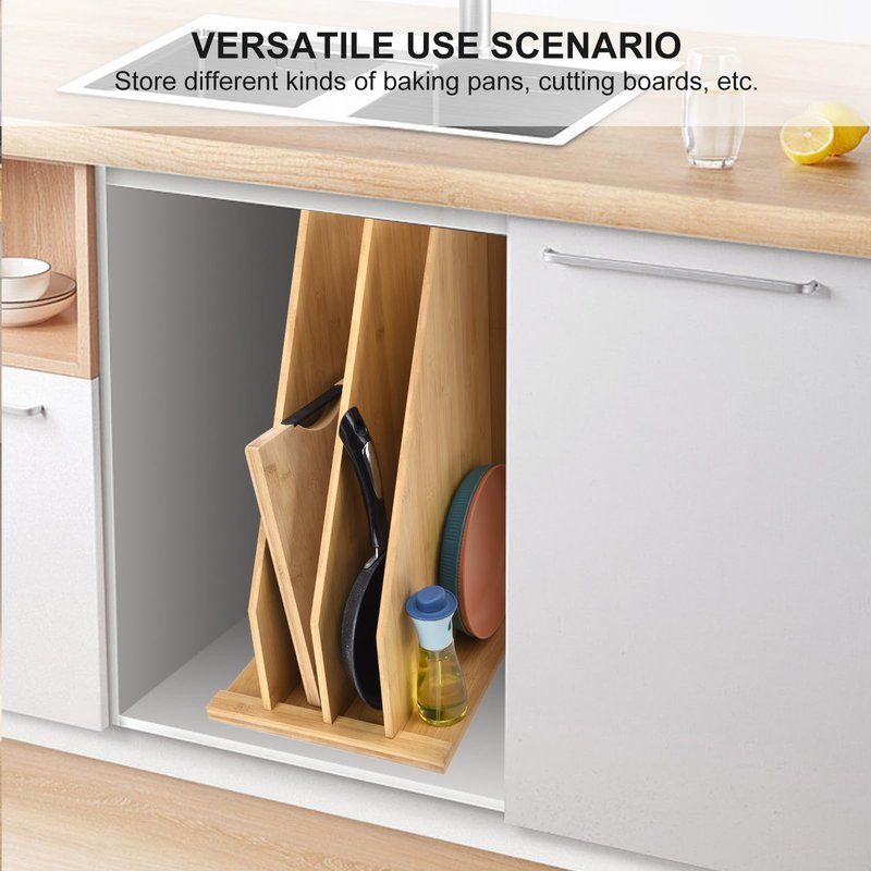 YeeBeny Tray Dividers for Cabinets,Td3 Tray Dividers for Kitchen Cabinets,Vertical Cabinet Organizer for Pans, Lids, Pot And Pan, Cookie Sheets, Cutting Boards Kitchen Storage, 12in Lx15.5in Wx23in H