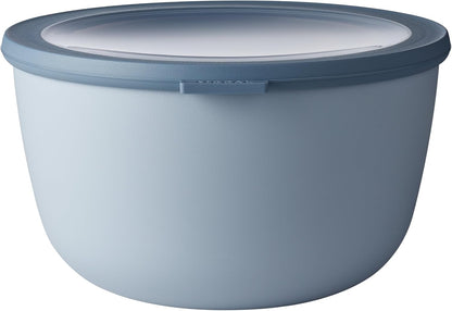 Mepal Cirqula 101oz Multi Food Storage Bowl - Nordic Blue with Transparent Lids, Microwave & Dishwasher Safe