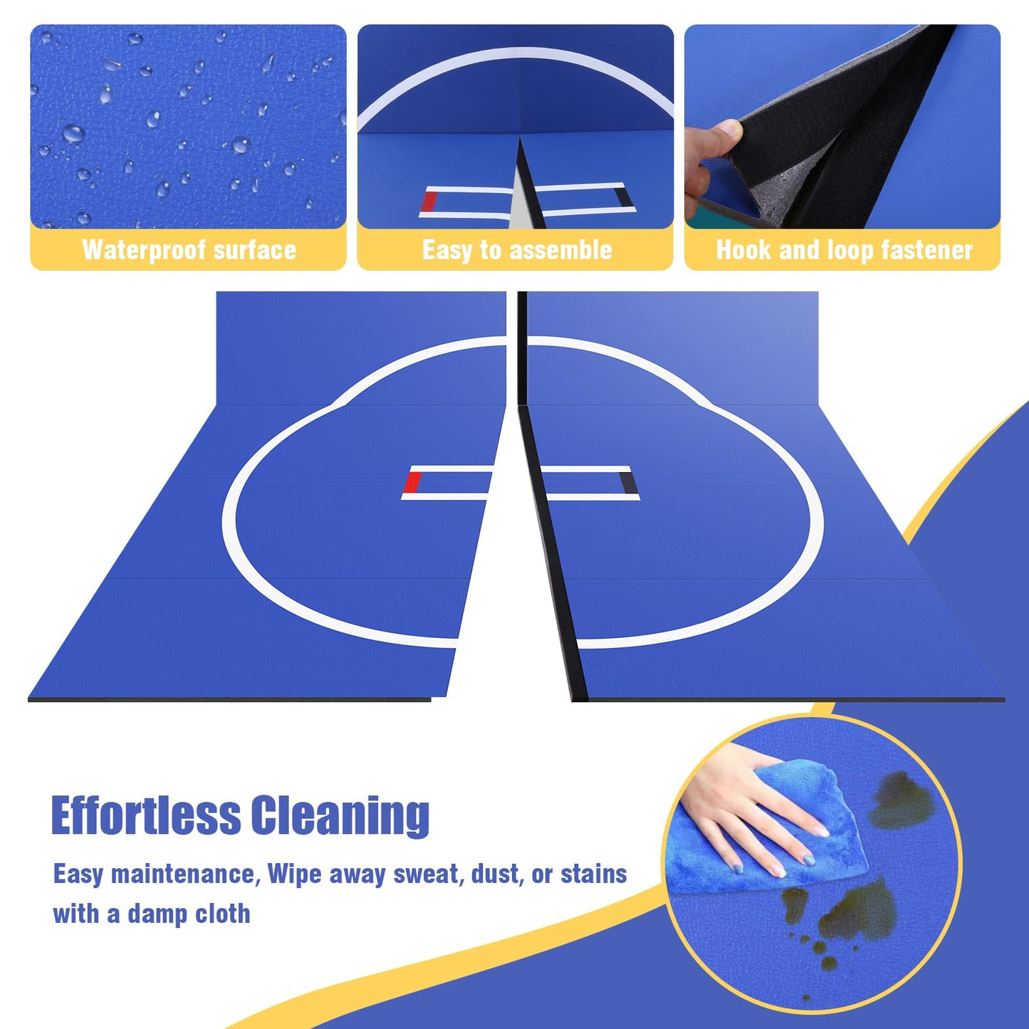 ETOYA Wrestling Mat 10'x10'/3 * 3m for Home Outdoor Indoor, 1.2" Thick Foldable XPE Jiu Jitsu Floor Exercise Mat for Martial Arts, MMA, Yoga, Kids Play & Gym Workouts
