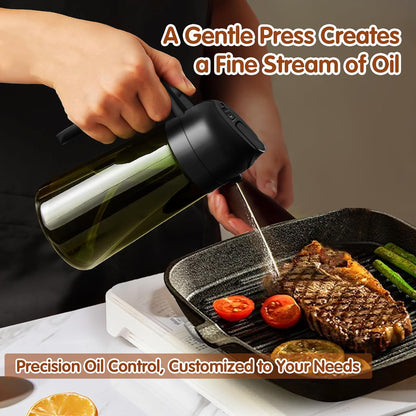 YARRAMATE 2-Pack 16oz Light Blockage Dark Oil Sprayer | Food-Grade Olive Oil Dispenser - Green Glass