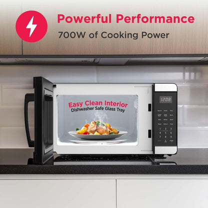 Frigidaire Countertop Microwave - Digital Control Panel - 6 Auto Cooking Settings - 10 Power Levels - Child Safety Lock - 0.7 Cu. Ft., Stainless Steel