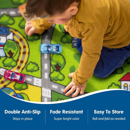 59 39 inches Booooom Jackson Kids Car Mat Train Rug Play Mat, x